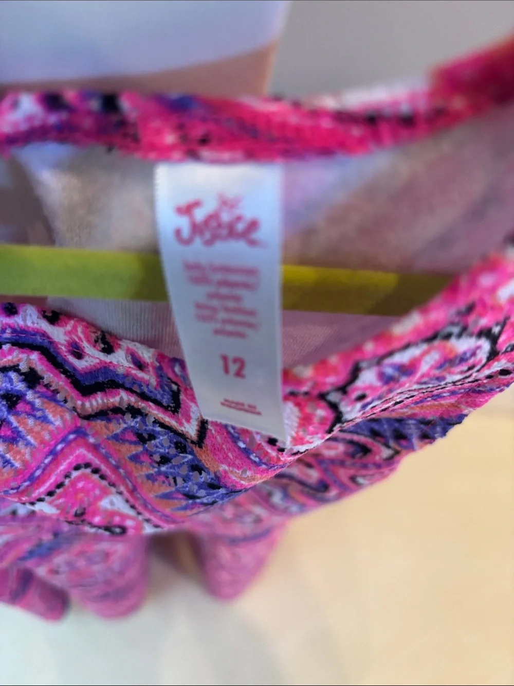 Pink Geometric Print Sleeveless Dress size 12 by Justice